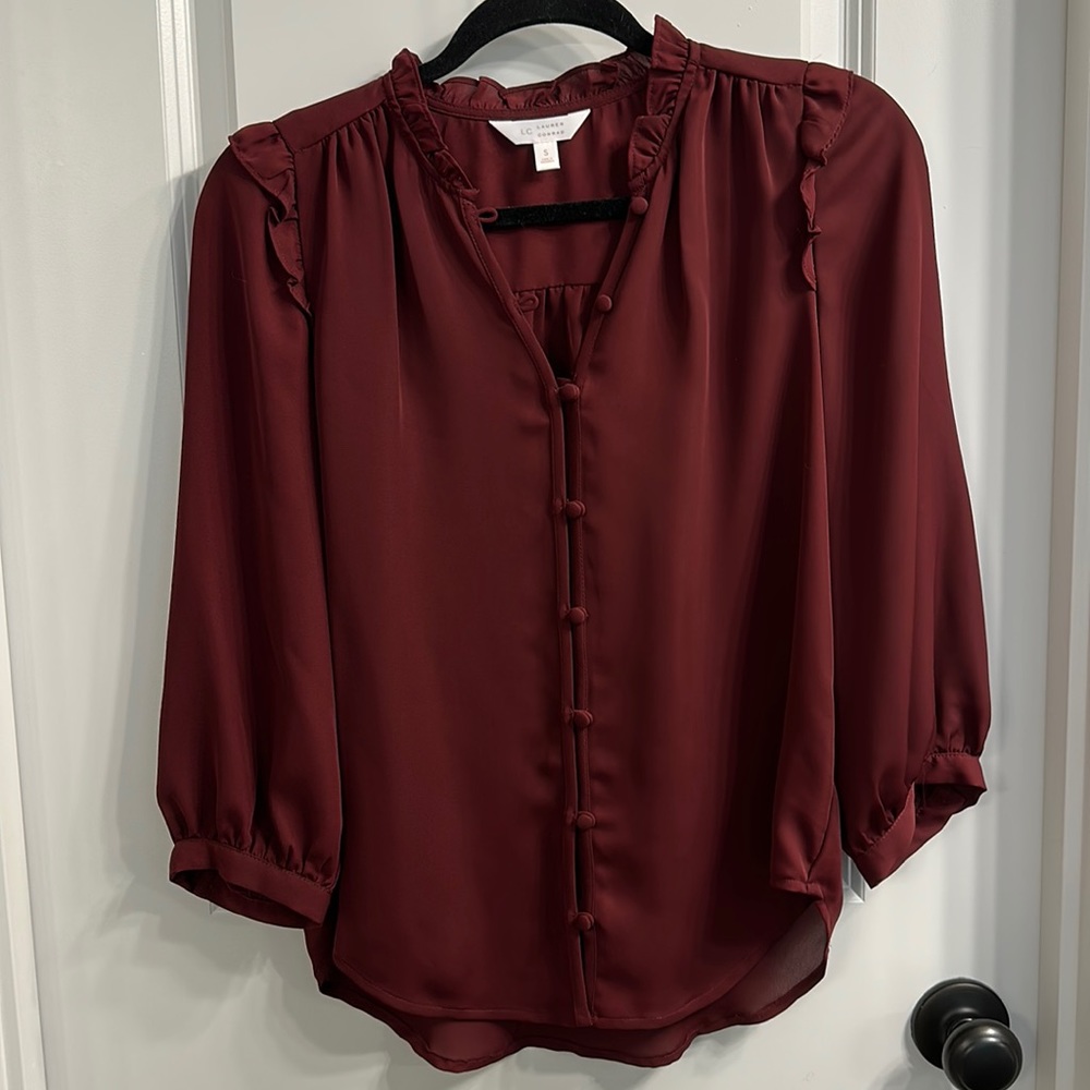 Lauren Conrad Burgundy Blouse